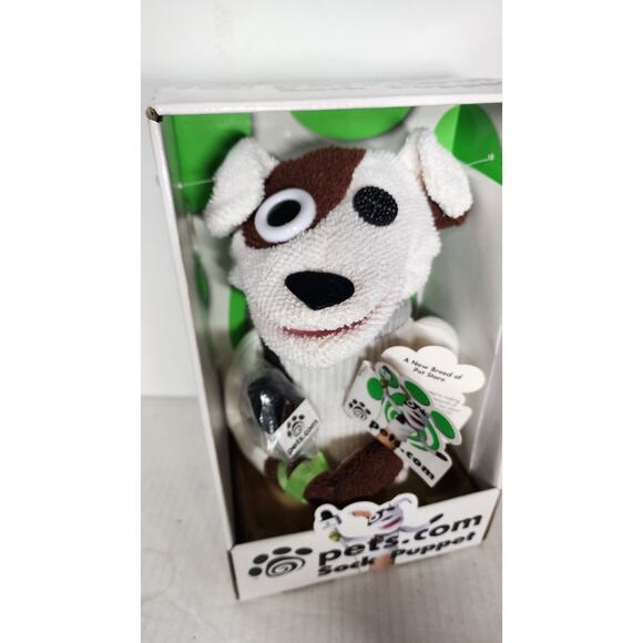 Pets.Com Sock Puppet Interview Dog Collectible Vintage New in Box Plush Rare - Picture 3 of 14